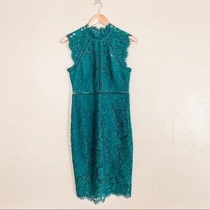 NWT [bardot] teal lace bodycon dress